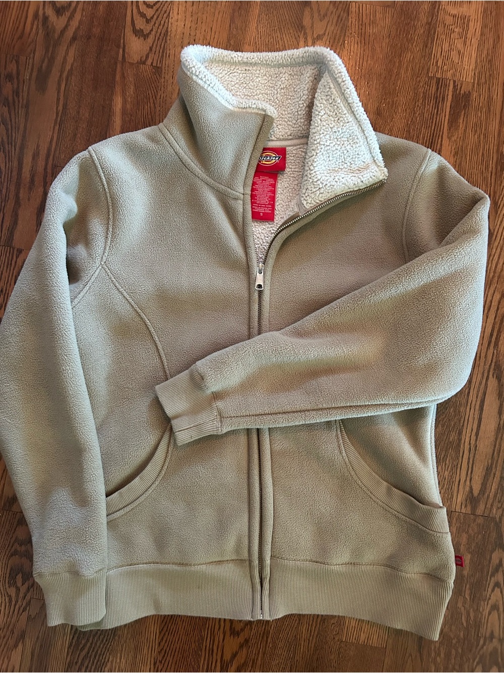 Dickies Women’s Shearling-Lined Full-Zip Jacket in Tan Small
